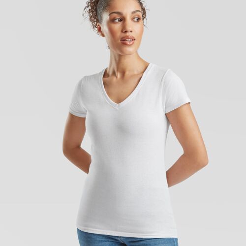 Fruit of the Loom Women's valueweight v-neck T SS047_MOD Women's valueweight v-neck T Thumbnail