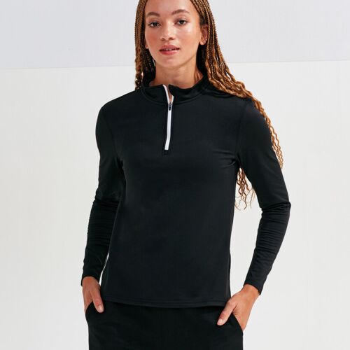TriDri® Women’s TriDri® recycled long sleeve brushed back ¼ zip top TR121_MOD Women’s TriDri® recycled long sleeve brushed back ¼ zip top Thumbnail